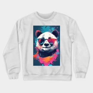Cool Panda Bear Painting Crewneck Sweatshirt